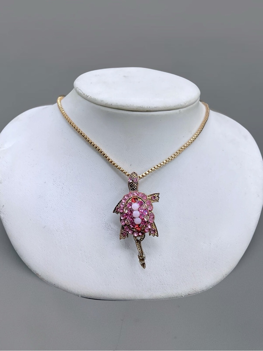 πΊVintage Rhinestone Turtle Reciprocated Brooch/Necklace